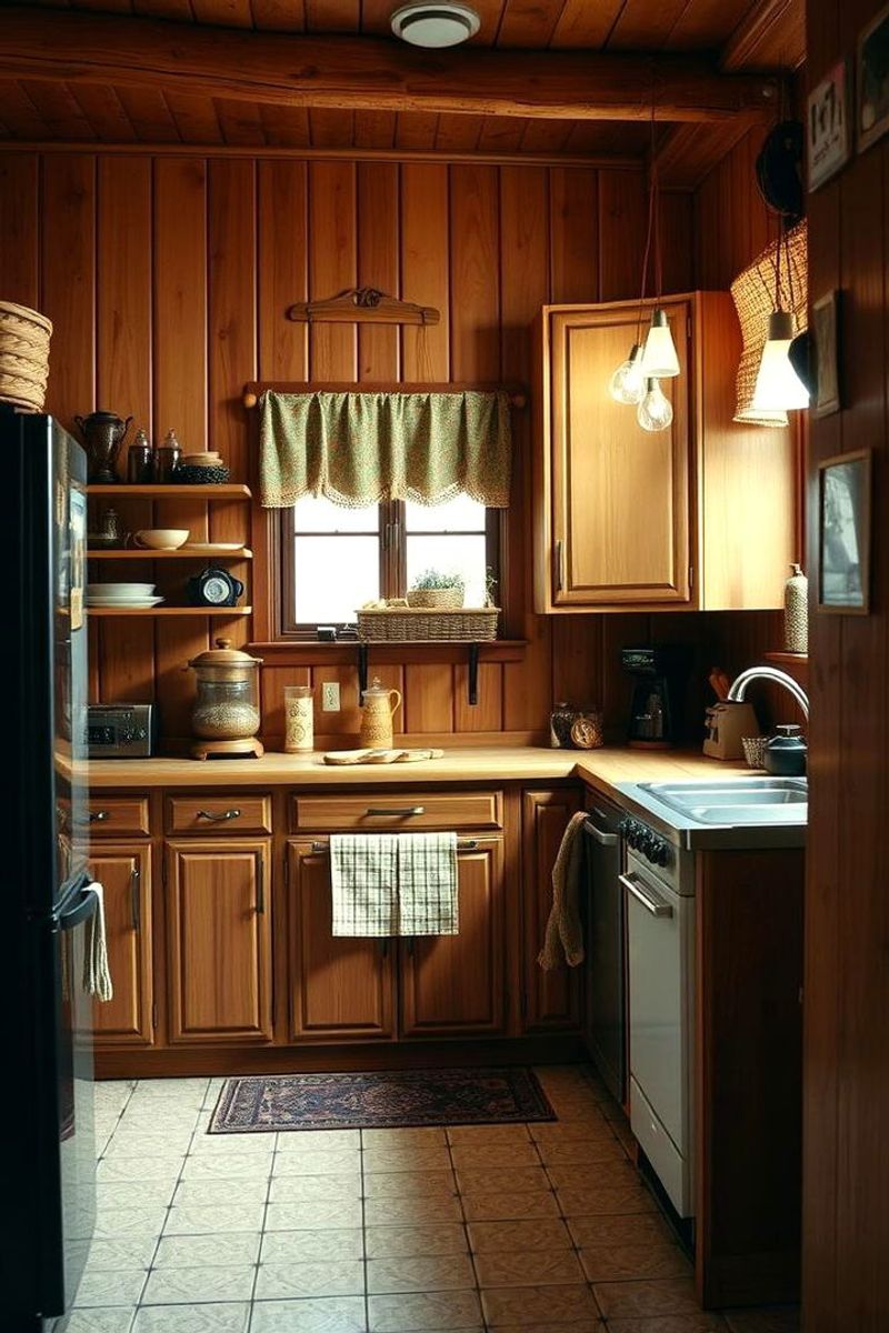 Wood-Paneled Cabinet Walls
