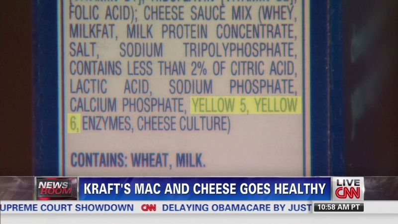 Tartrazine Dye in Mac and Cheese