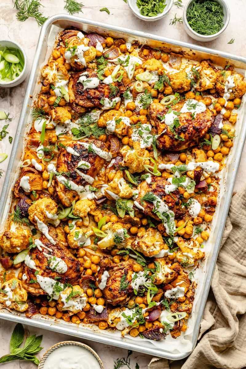 Spicy Harissa Roasted Chicken Thighs