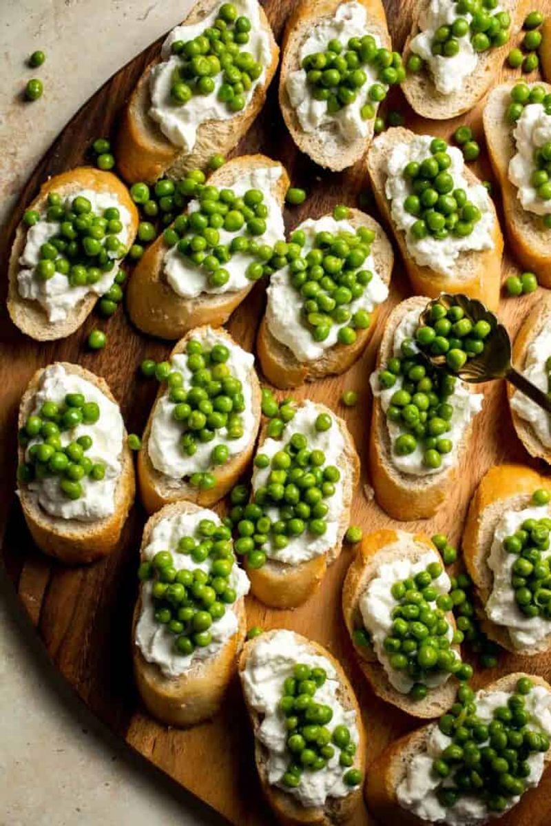 Pea and Mint Crostini