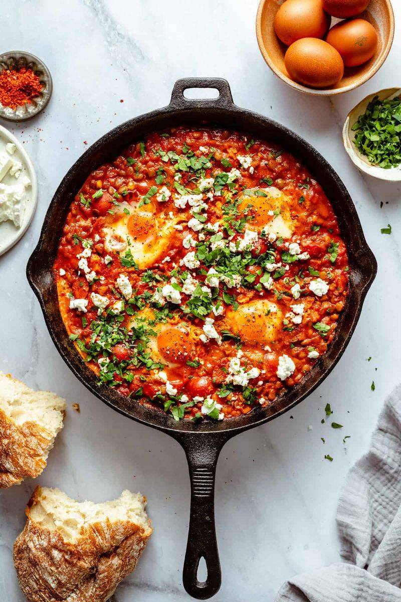 Shakshuka with Feta and Fresh Herbs