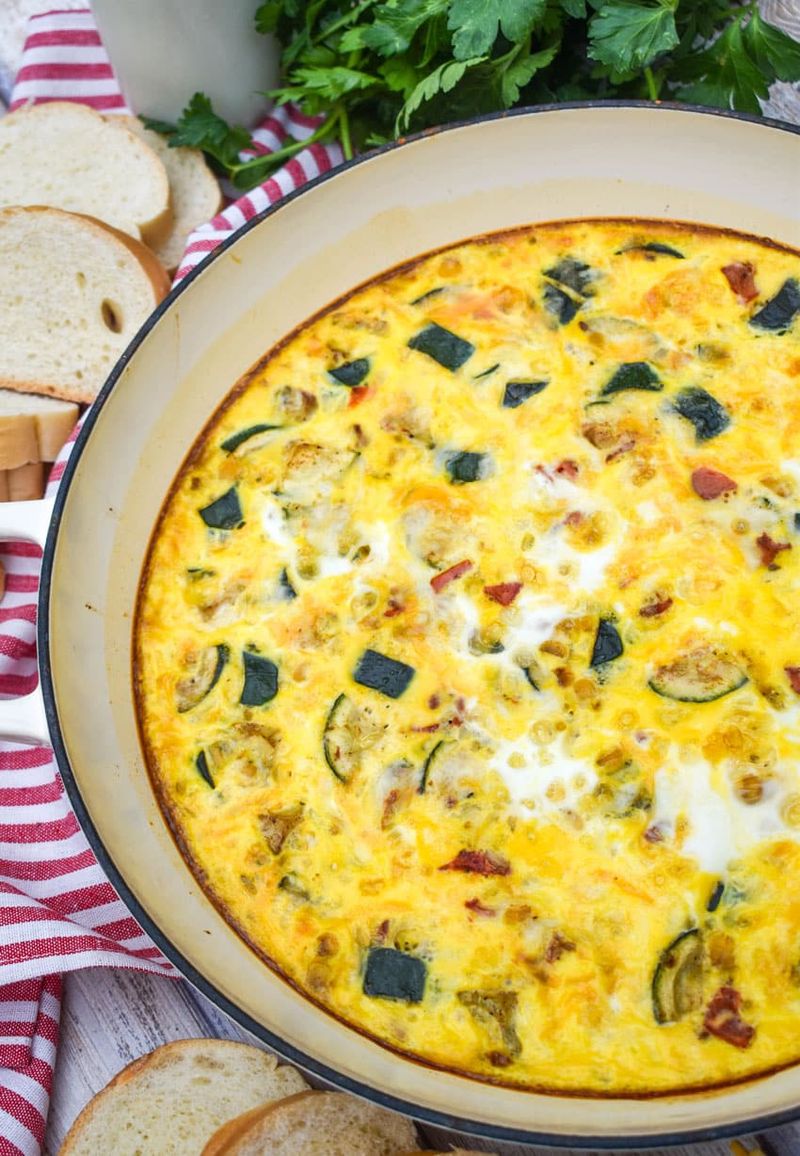 Vegetable Frittata With Zucchini and Bell Peppers