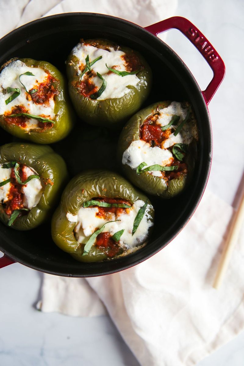 Turkey and Spinach Stuffed Peppers
