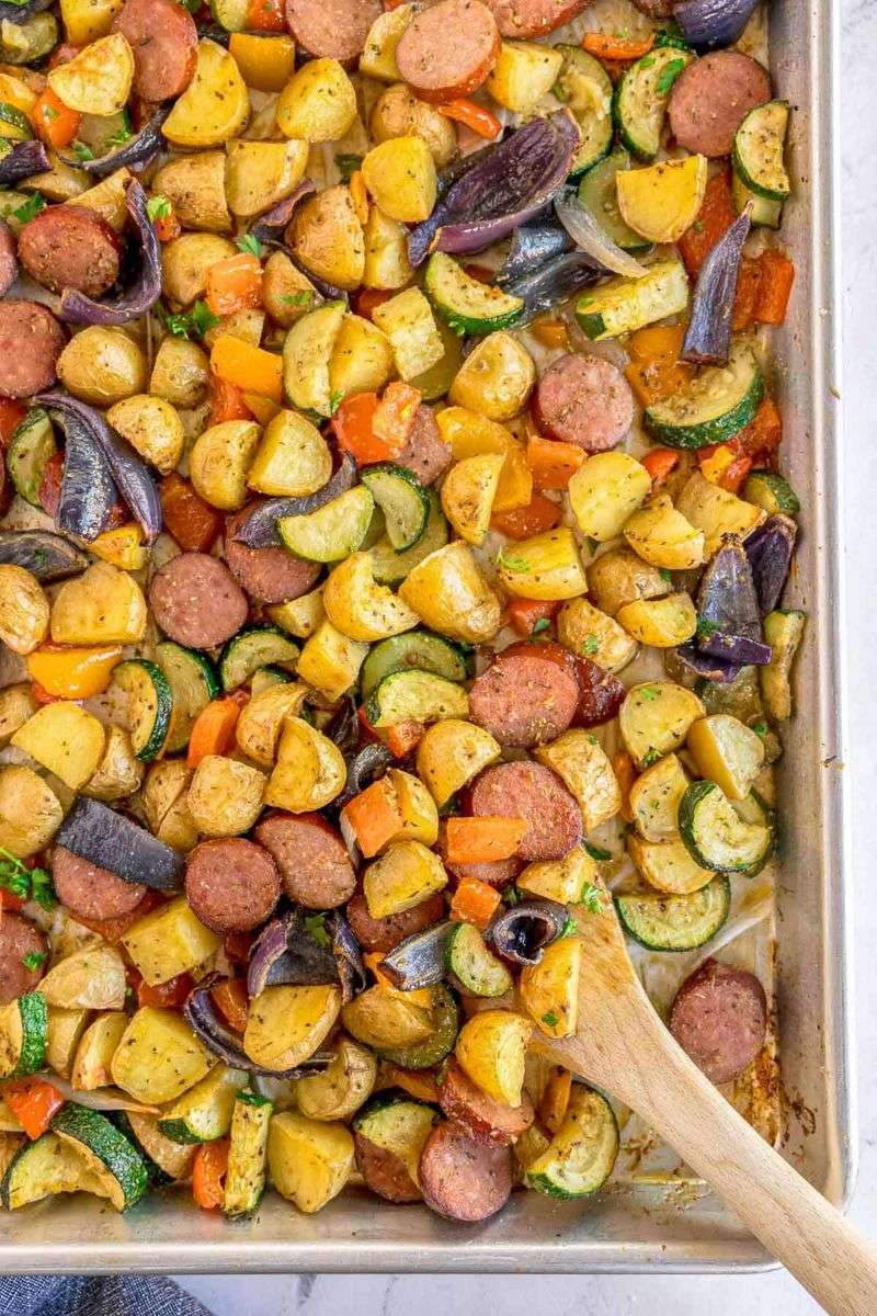 Sheet Pan Sausage and Vegetables