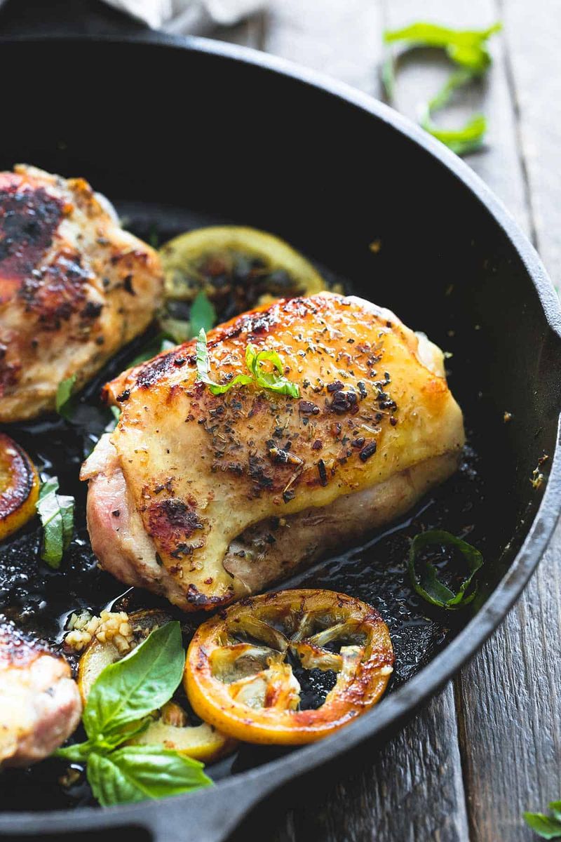 Lemon Herb Skillet Chicken Thighs