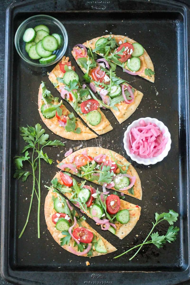 Salmon And Cucumber Whole Grain Flatbread