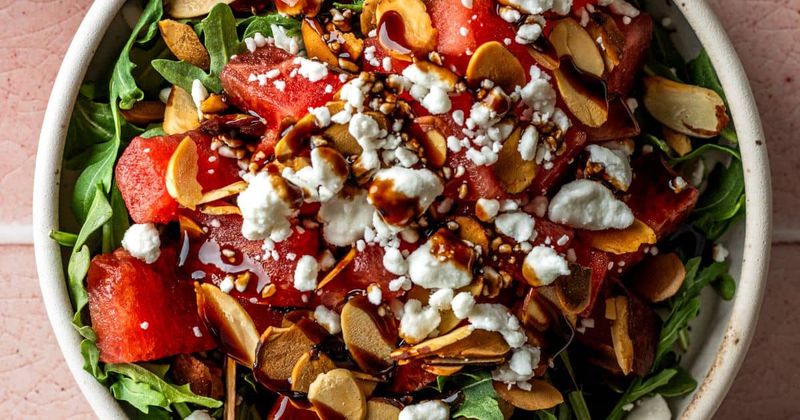 Watermelon and Arugula Salad with Balsamic Glaze