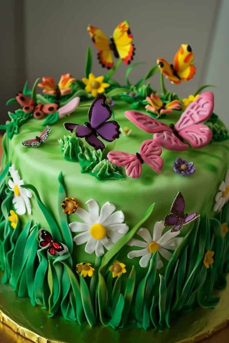 Butterfly Garden Fondant Cake