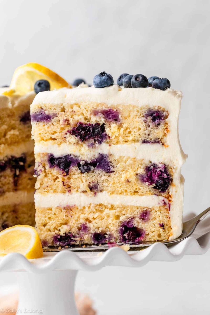 Blueberry Lemon Drip Cake