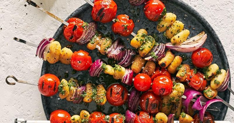 Gnocchi Skewers Grilled with Herbs and Lemon