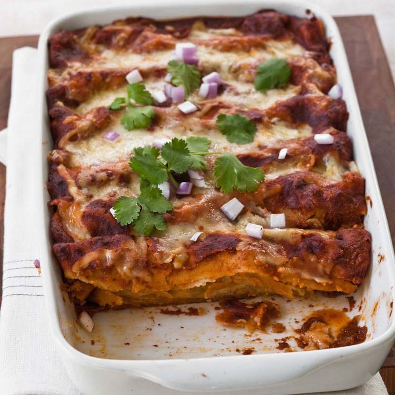 Enchiladas Smothered in Red Chili Sauce