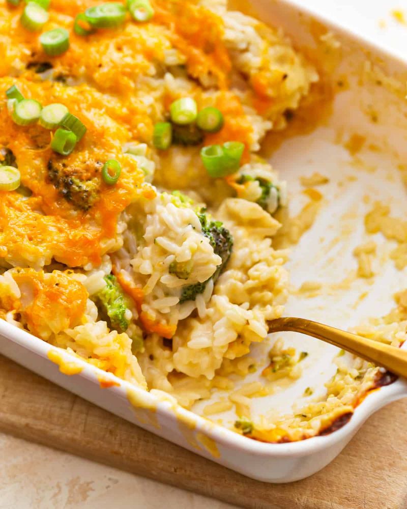 Broccoli Cheddar Rice Casserole