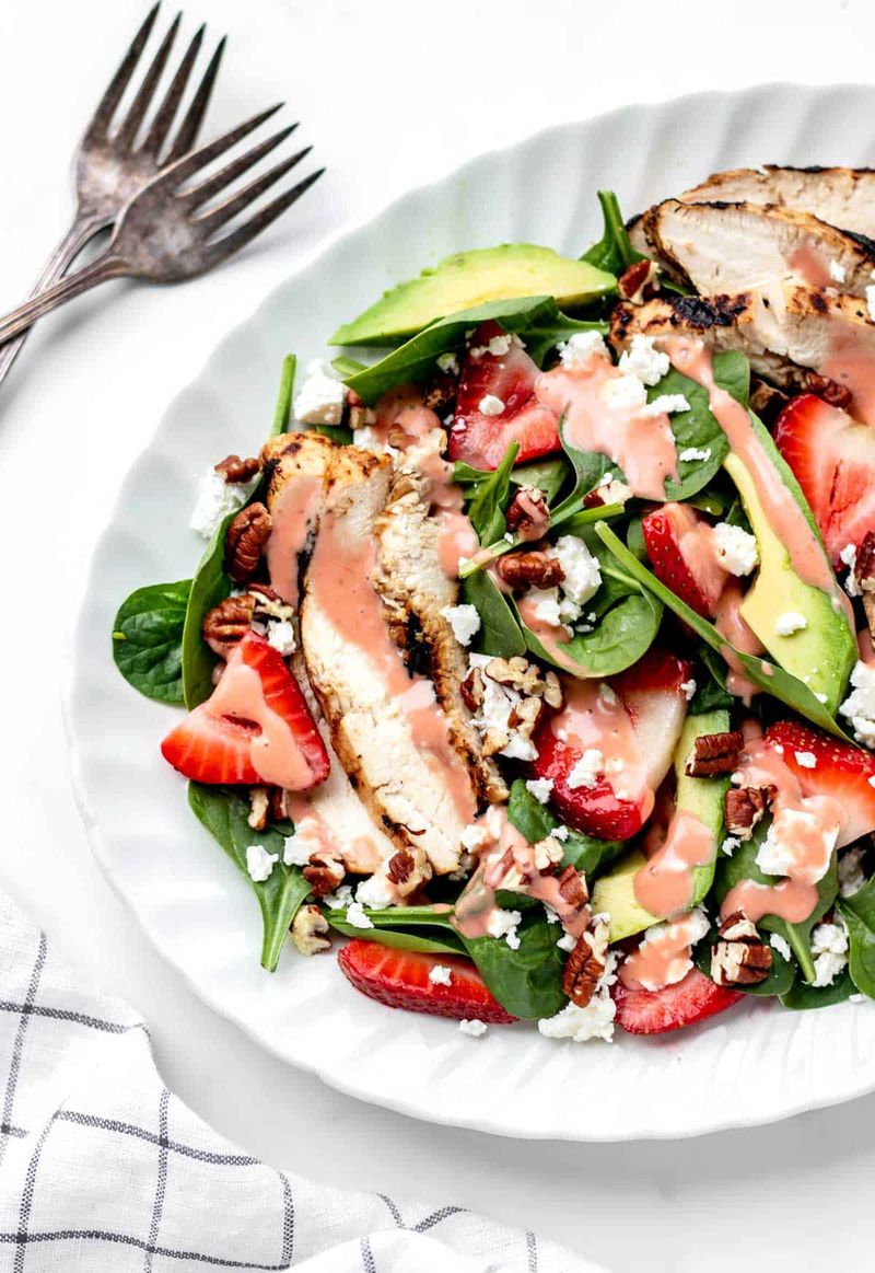 Strawberry Spinach Salad with Grilled Chicken