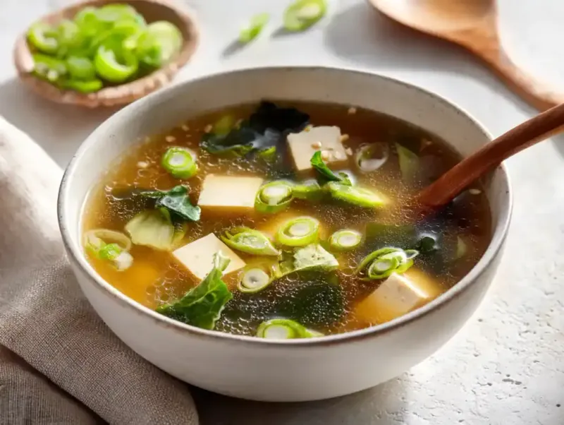 Miso Soup with Tofu and Seaweed