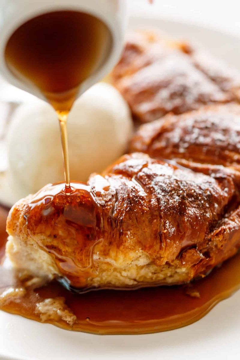 Croissant French Toast with Caramel Sauce