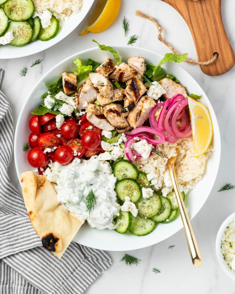 Greek Chicken Bowl with Tzatziki