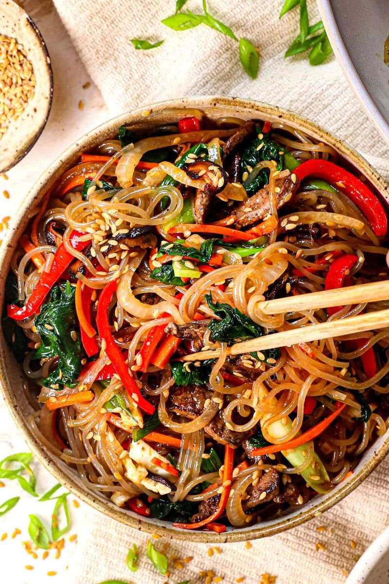 Korean Japchae and Vietnamese Pho
