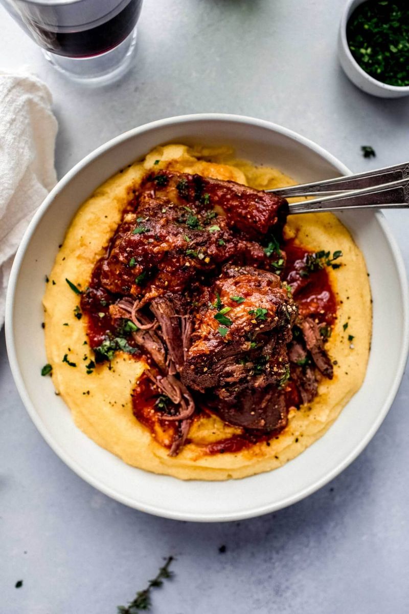 Braised Short Ribs with Creamy Polenta