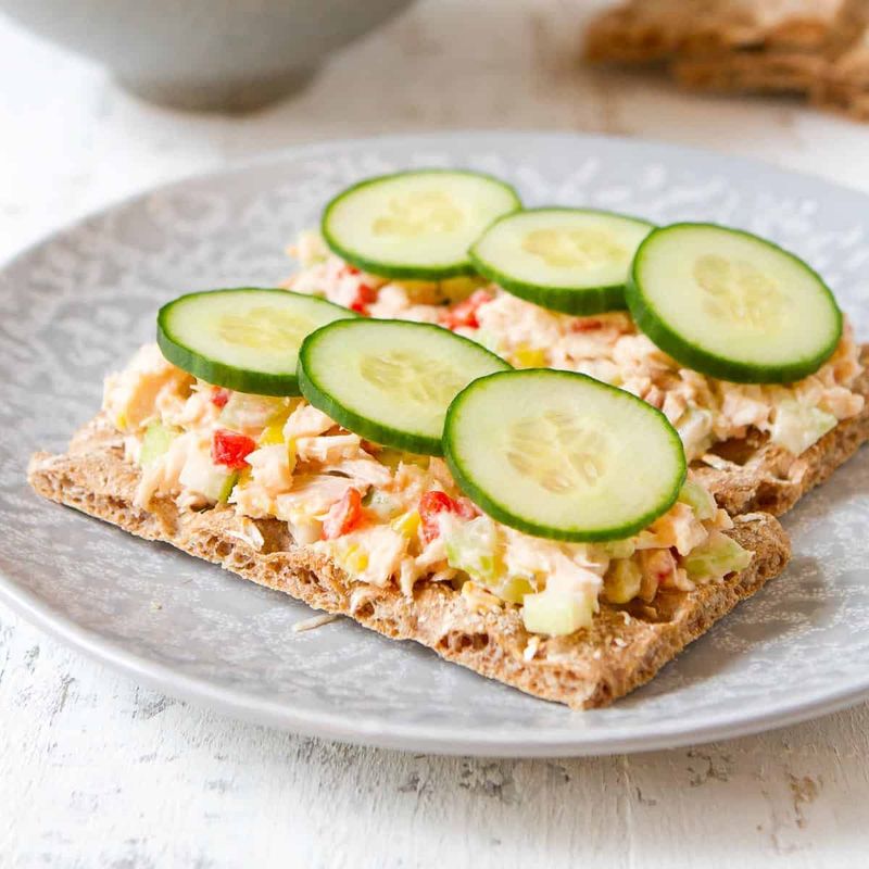 Whole Grain Crackers with Tuna