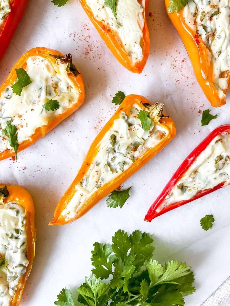 Herbed Cream Cheese Stuffed Mini Peppers
