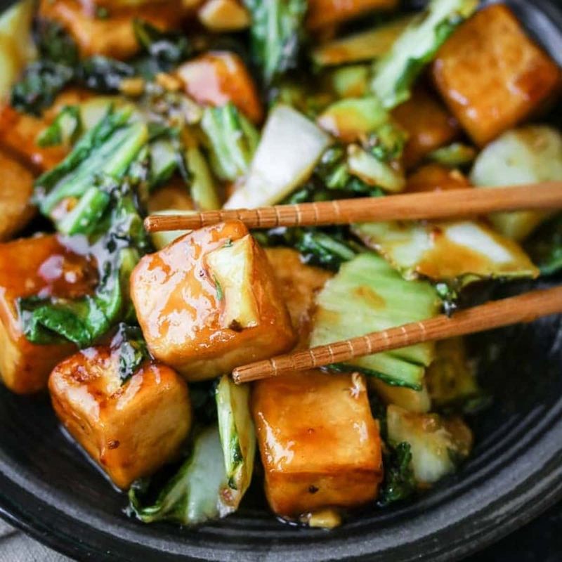 Stir-Fried Tofu and Bok Choy