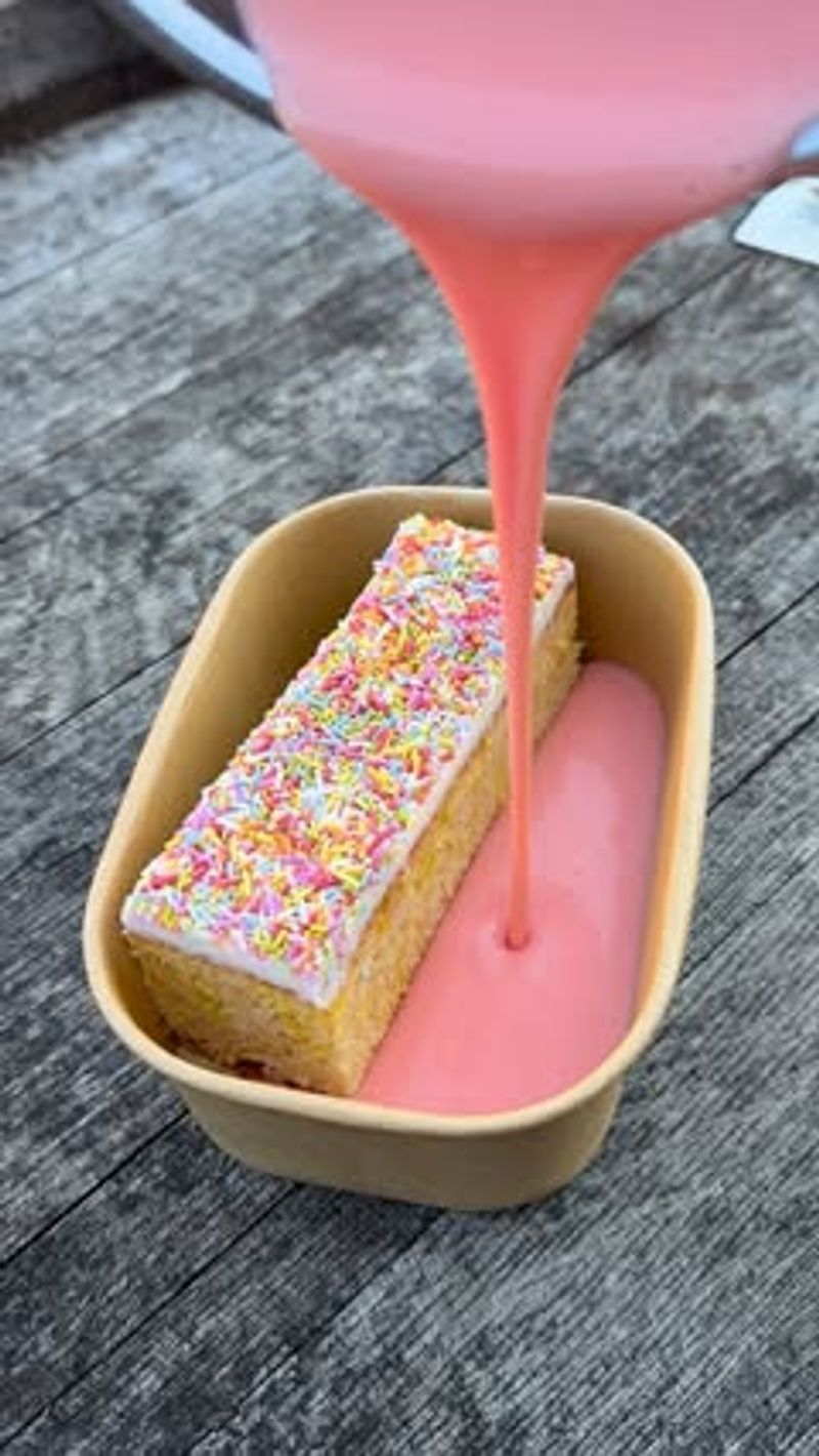Syrup Sponge Cake With Pink Custard