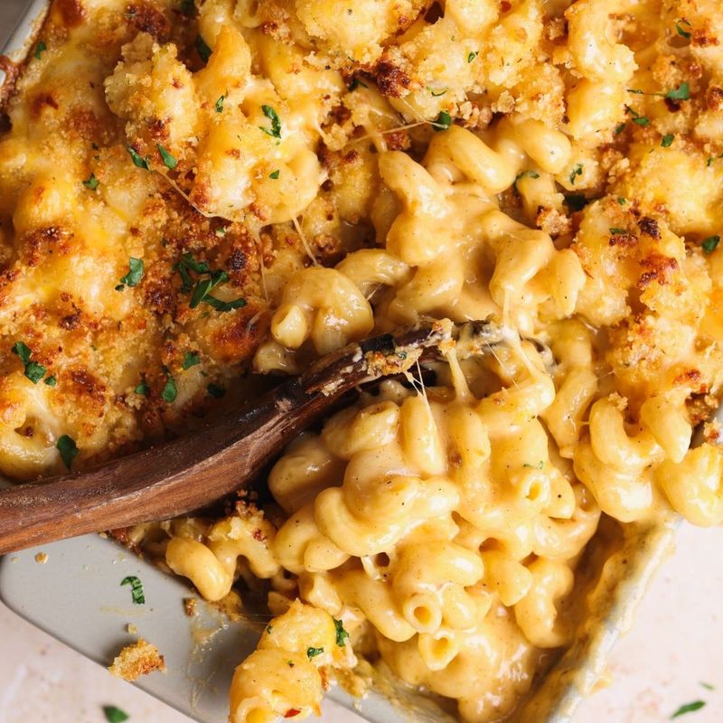 Baked Macaroni With Bread Crumb Topping