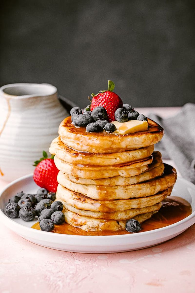 Pancakes For Dinner With Fruit Toppings