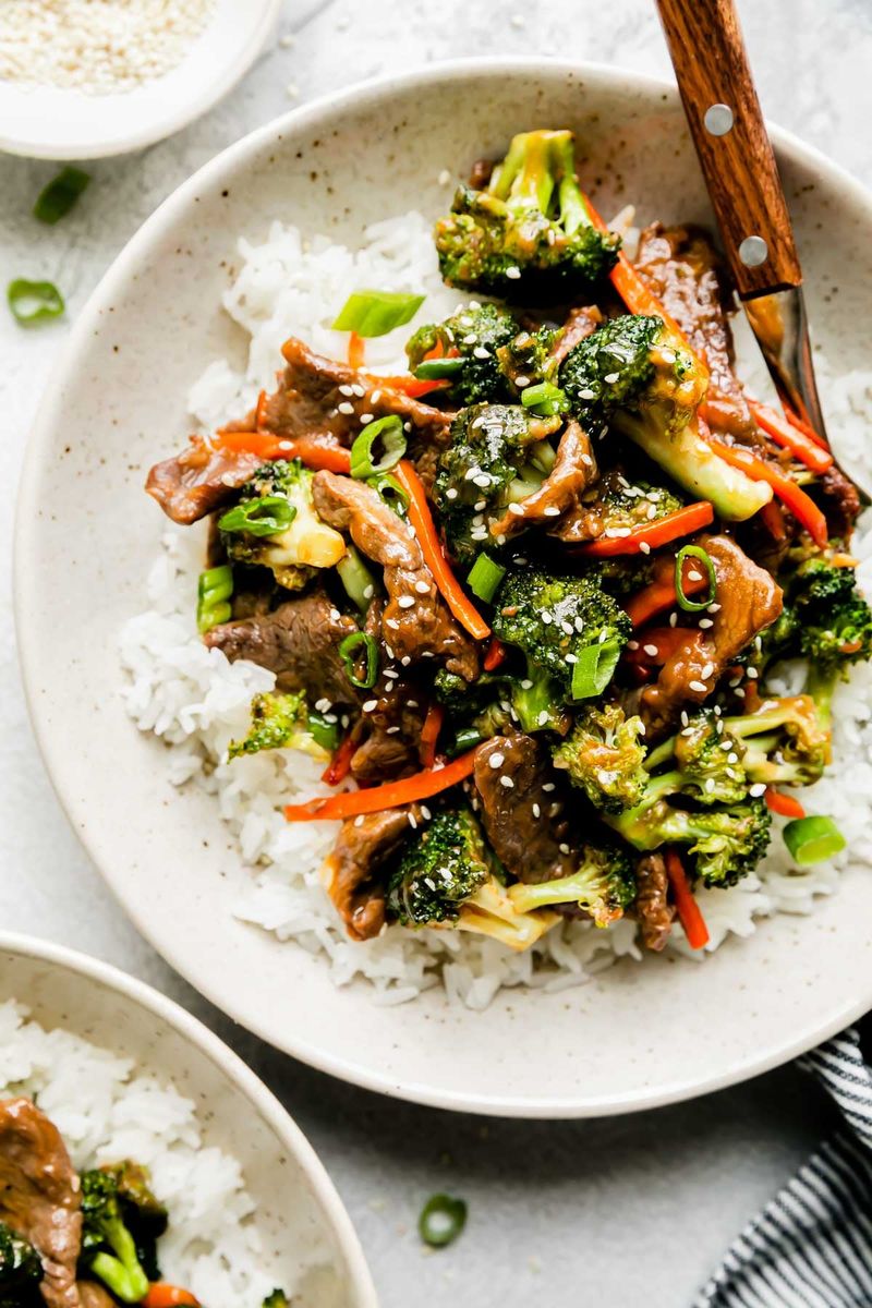 Beef And Broccoli Stir-Fry Over Rice