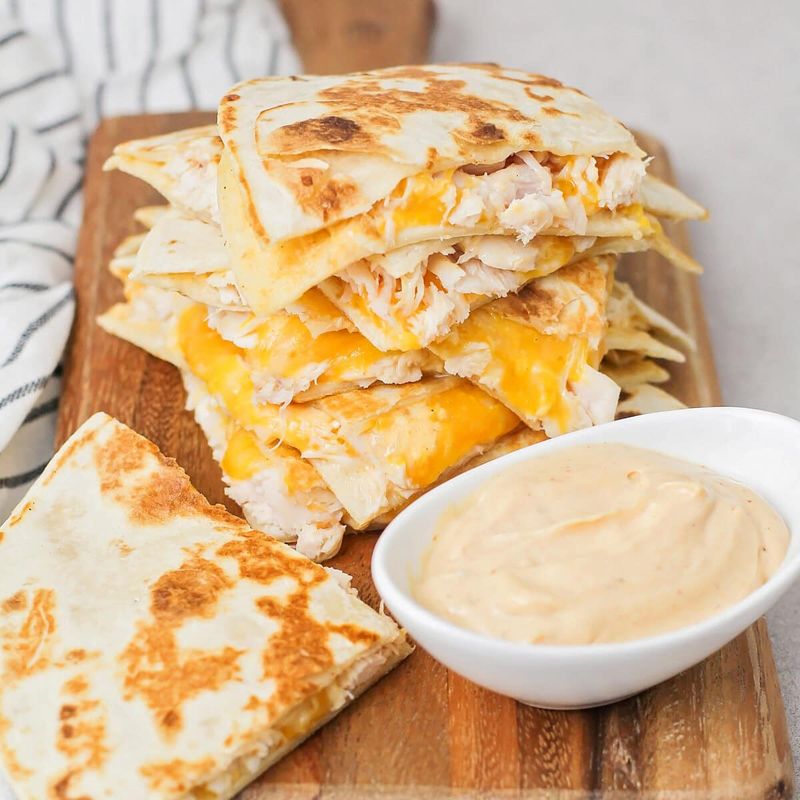 Quesadillas With Cheese And Mild Chicken