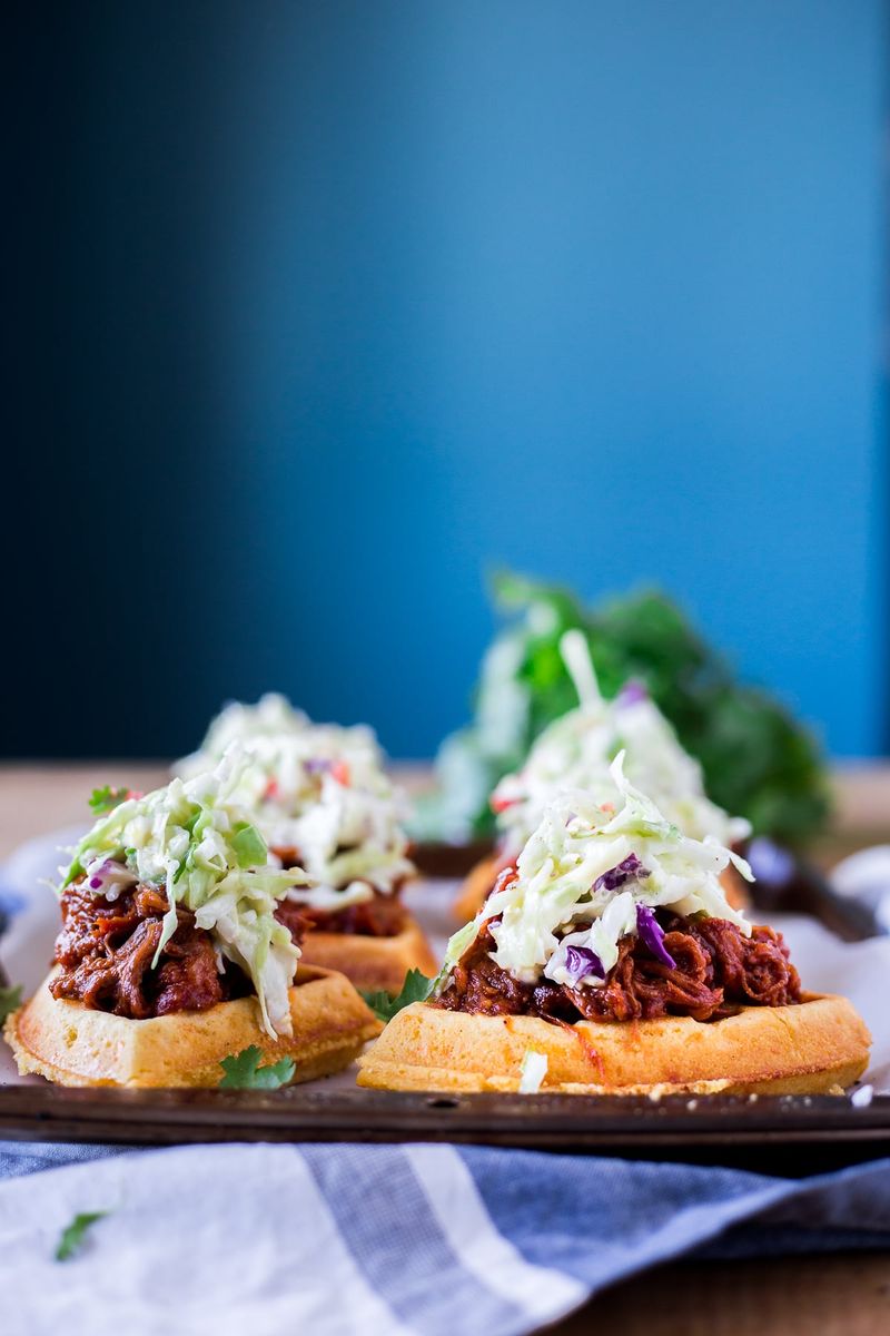 Savory Waffle Tacos with Spicy Pulled Pork