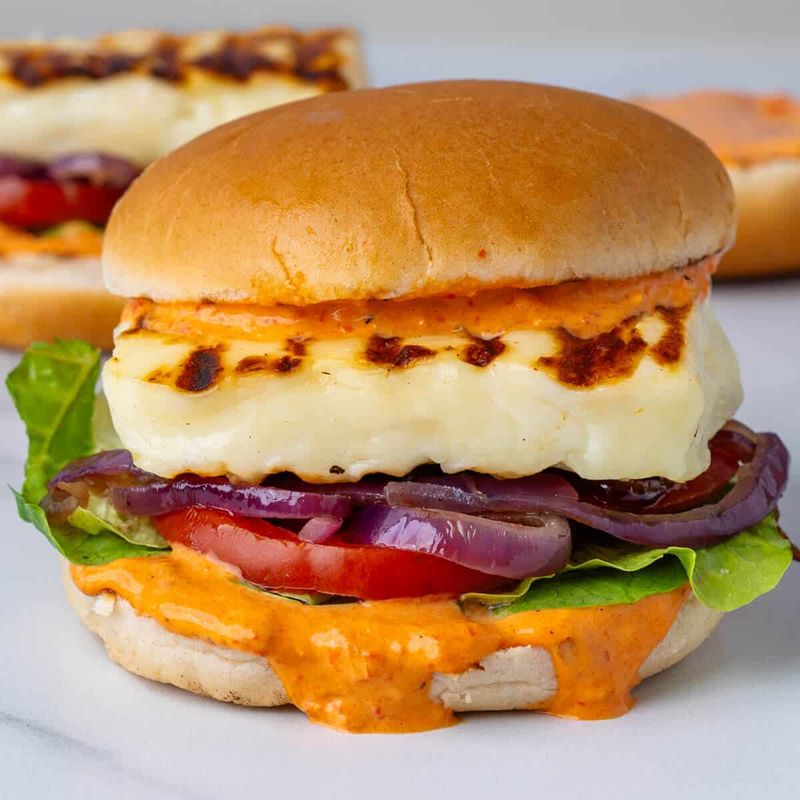 Halloumi Burger with Garlic Aioli