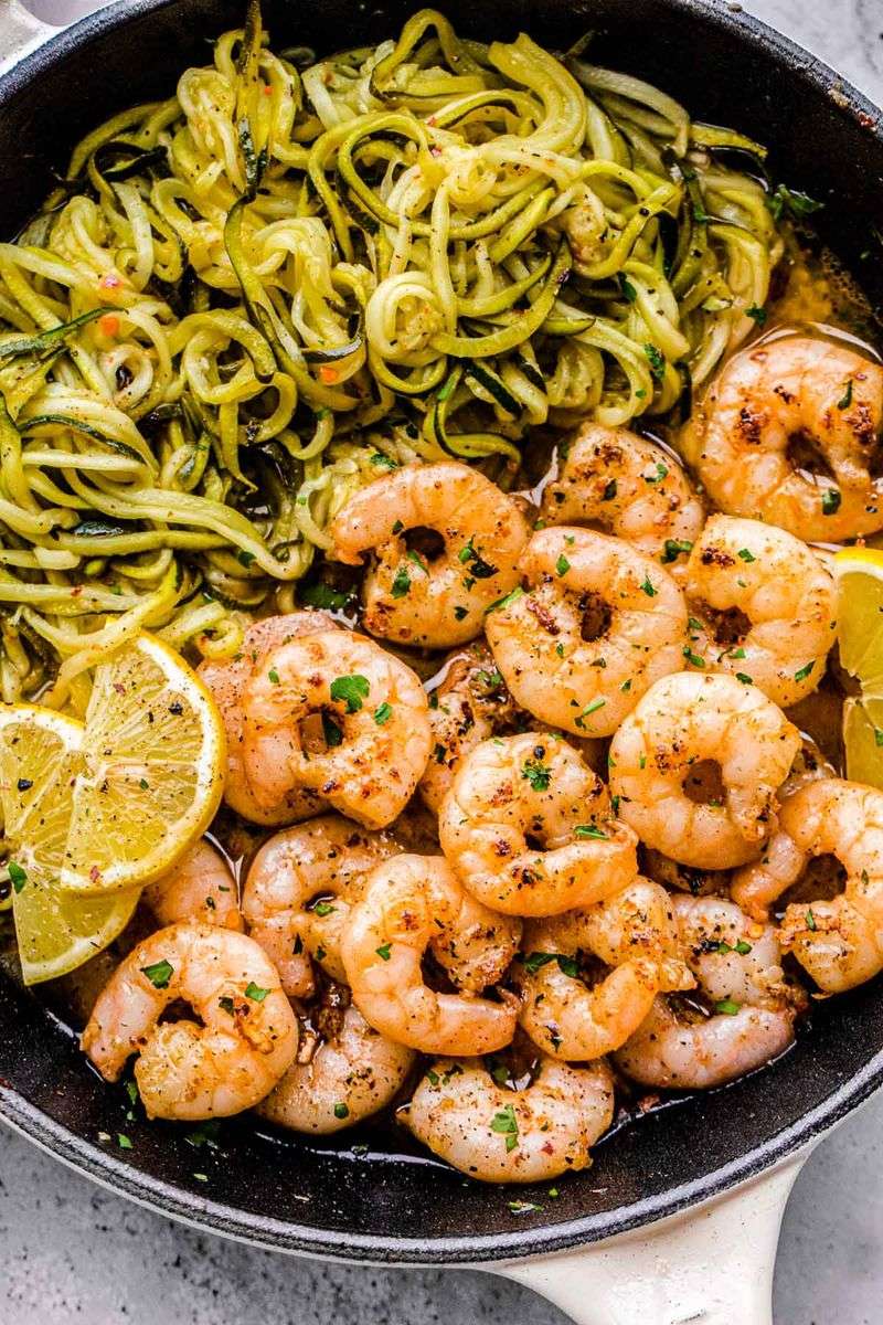 Garlic Butter Shrimp with Zucchini Noodles