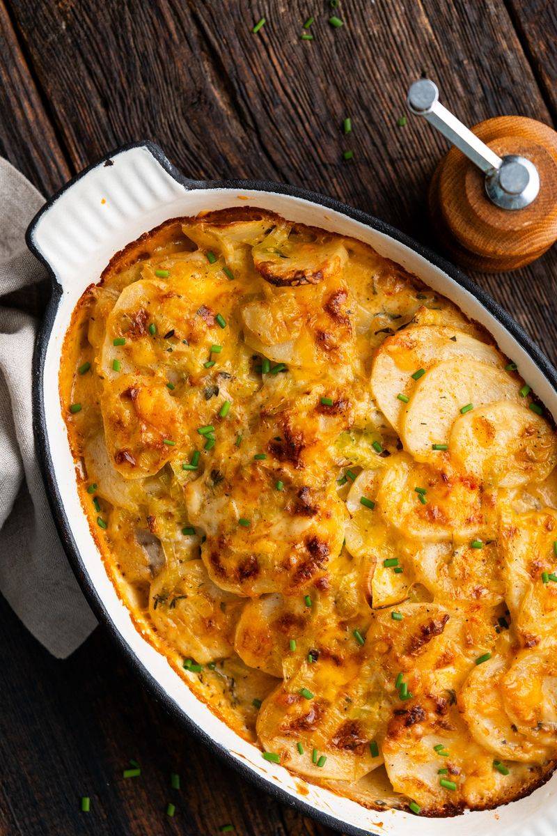 Cheesy Potato and Leek Bake