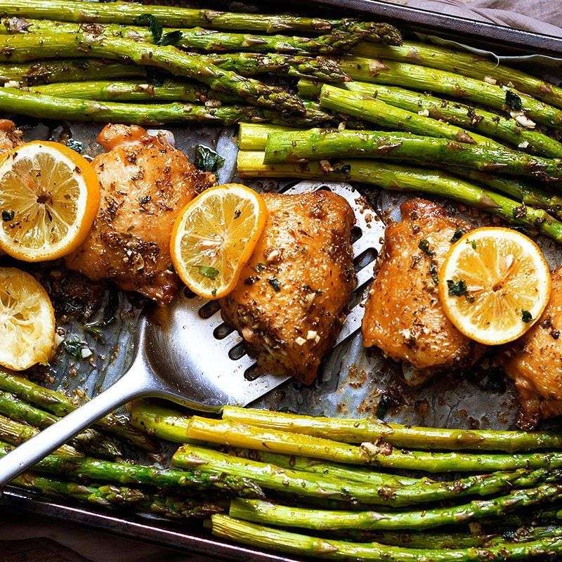 Garlic Butter Chicken With Roasted Asparagus
