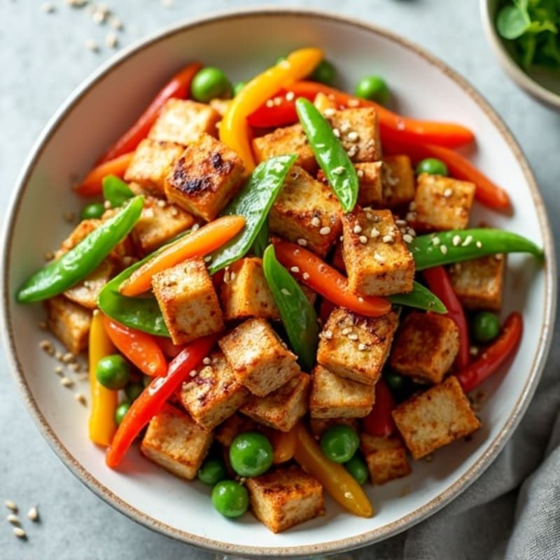 Crispy Sesame Ginger Tofu Stir-Fry