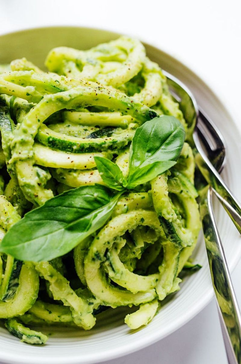 Zucchini Noodles with Avocado Pesto