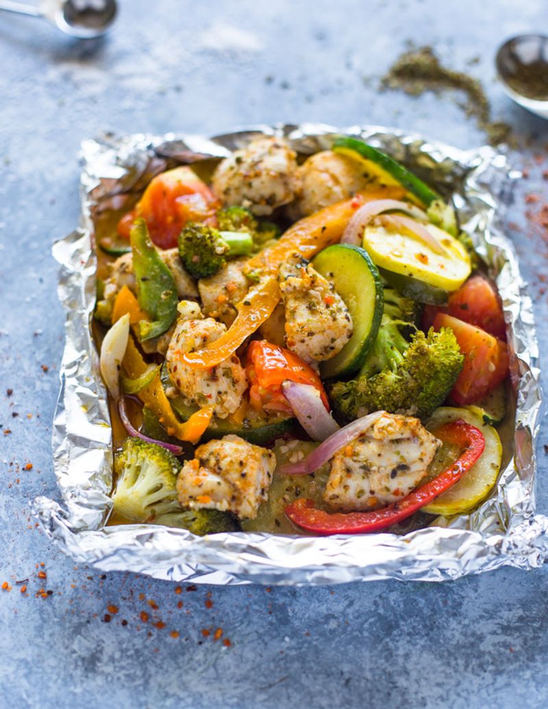 Foil Packet Chicken and Veggies