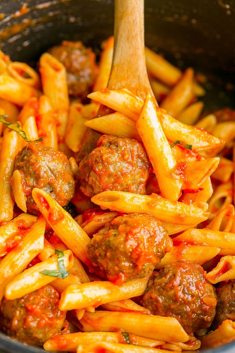 Mini Turkey Meatballs with Pasta