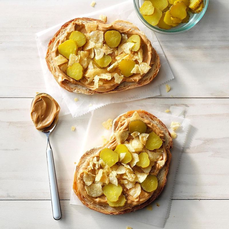 Peanut Butter and Pickle on Toast