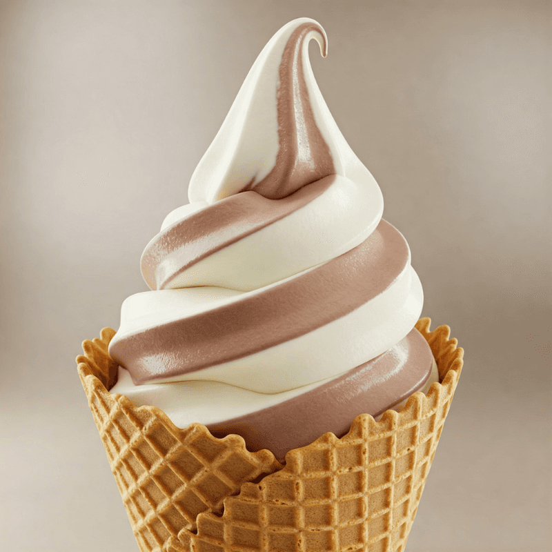 Perfectly Swirled Soft Serve Ice Cream