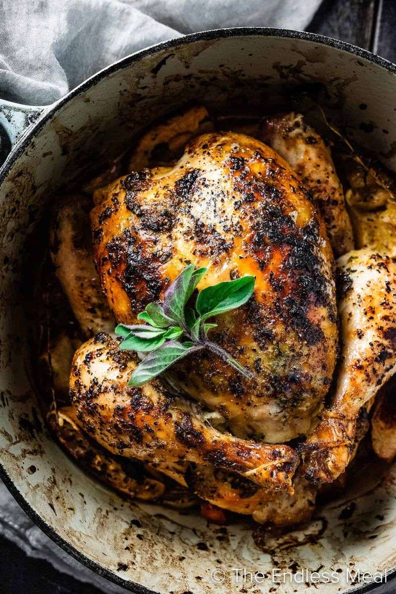 Classic Roast Chicken with Herb Butter