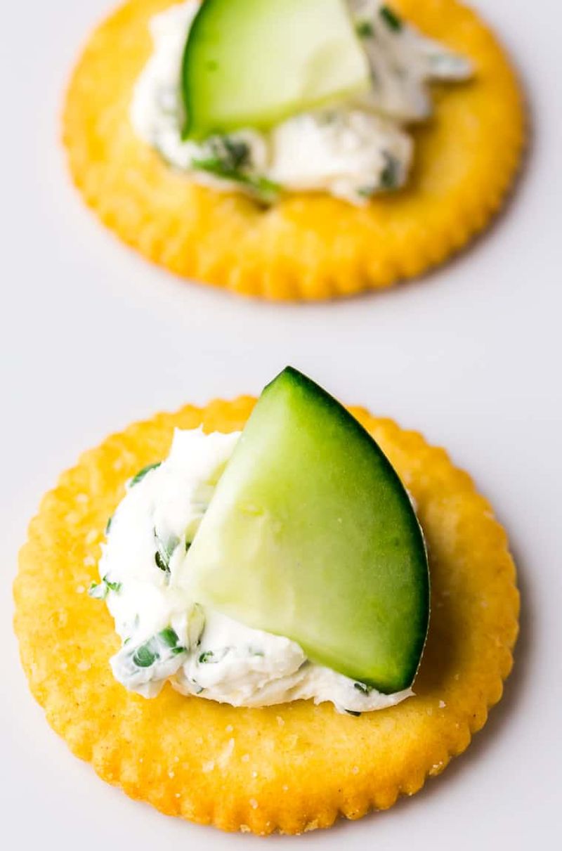 Cream Cheese and Cucumber Crackers
