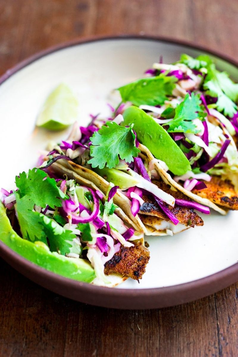 Crispy Cabbage Tacos with Lime Crema