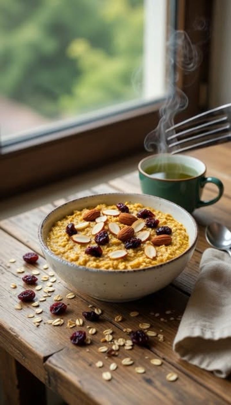 Warm Golden Turmeric Milk Oatmeal