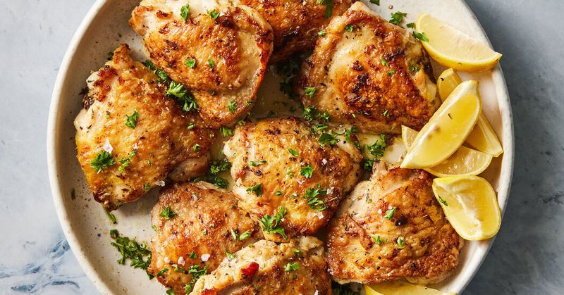 Baked Lemon Herb Chicken Thighs