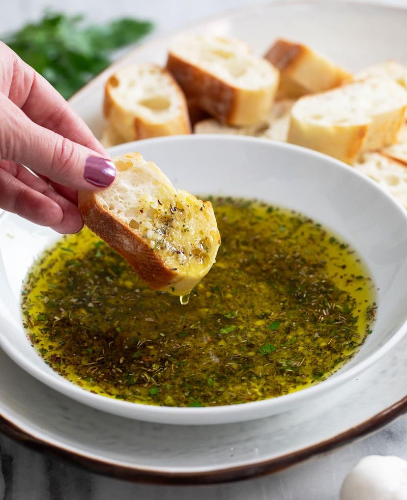 Bread Dipped in Olive Oil and Nothing Else