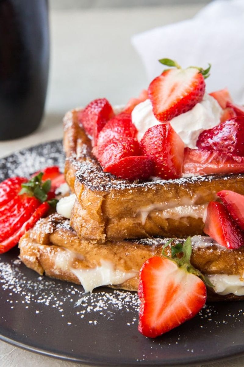 Stuffed French Toast with Cream Cheese and Strawberries