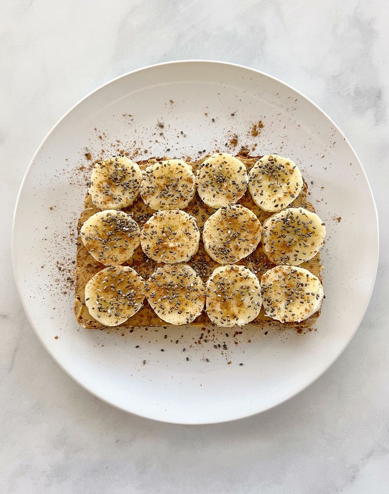 Sprinkle Flaxseeds on Peanut Butter Toast