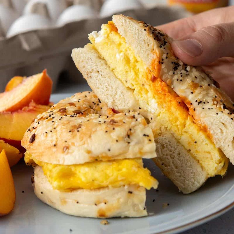 Egg and Cream Cheese Stuffed Bagel